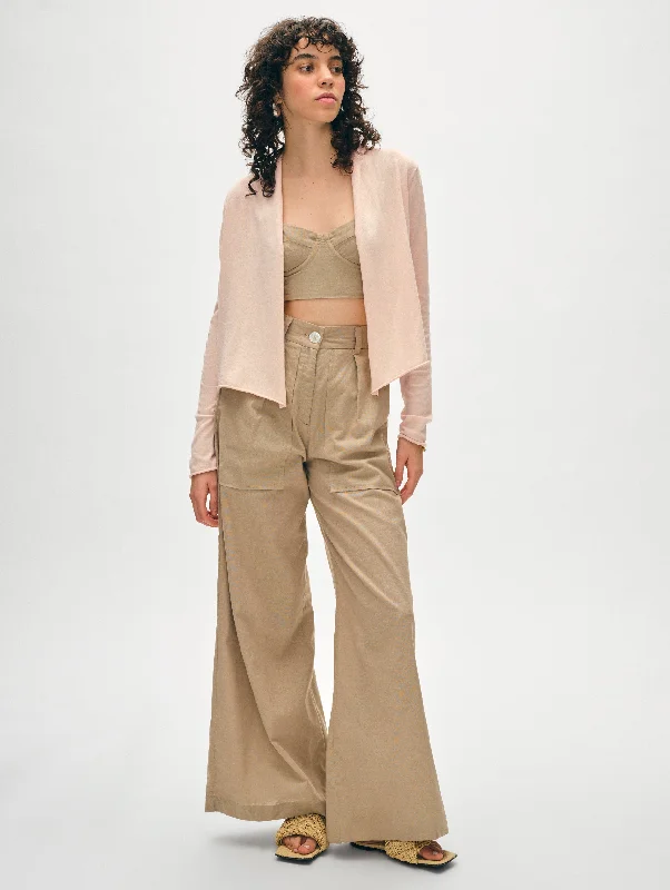 Organic Cotton Cropped Trapeze Cardigan