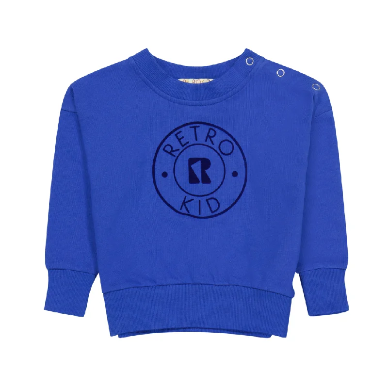 Retrokid Velour Stamped Cobalt Sweatshirt