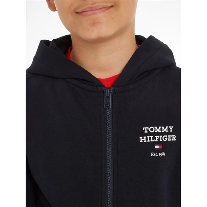 Tommy Hilfiger Th Logo Full Zip Hoodie Desert Sky