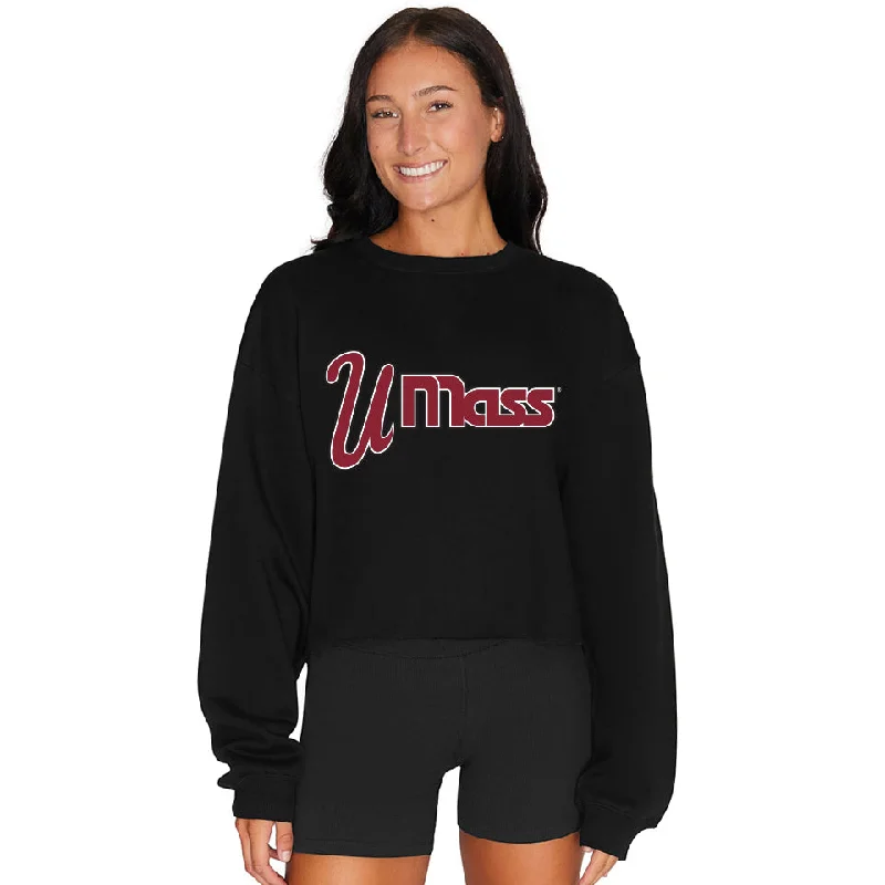 UMass Vintage Black Crewneck