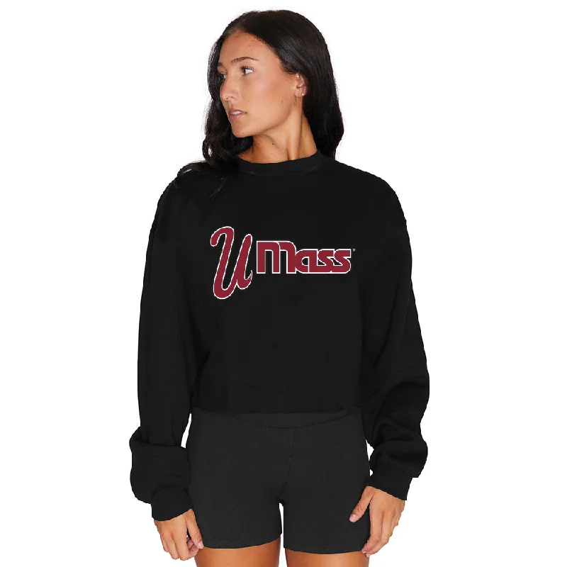 UMass Vintage Black Crewneck