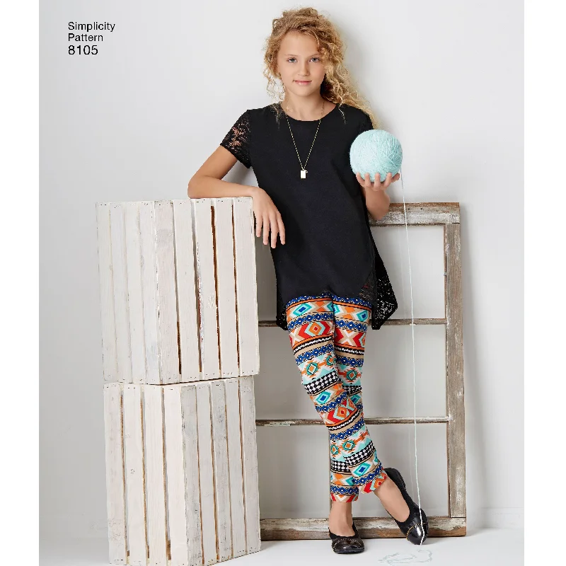 Simplicity Child/Teen Tunics, Leggings S8105