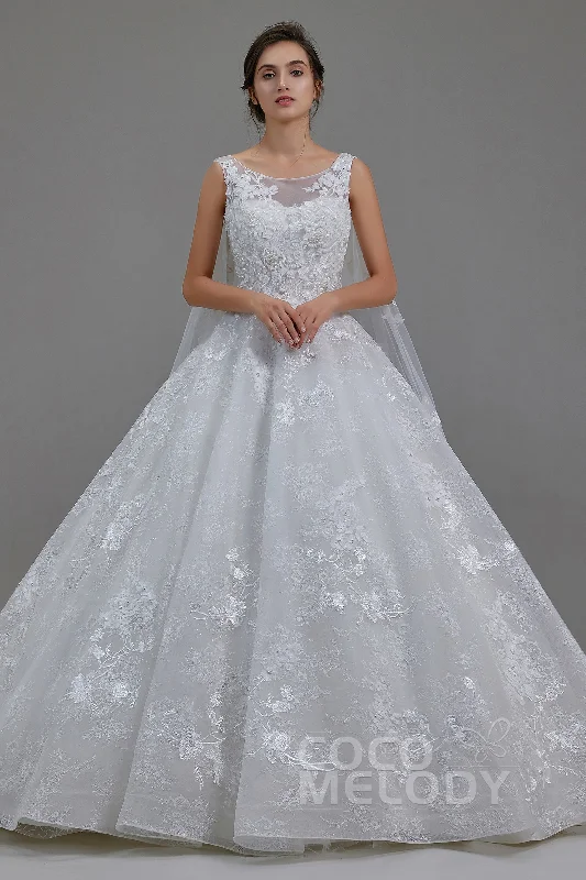 A-Line Cathedral Train Lace Wedding Dress LD5766