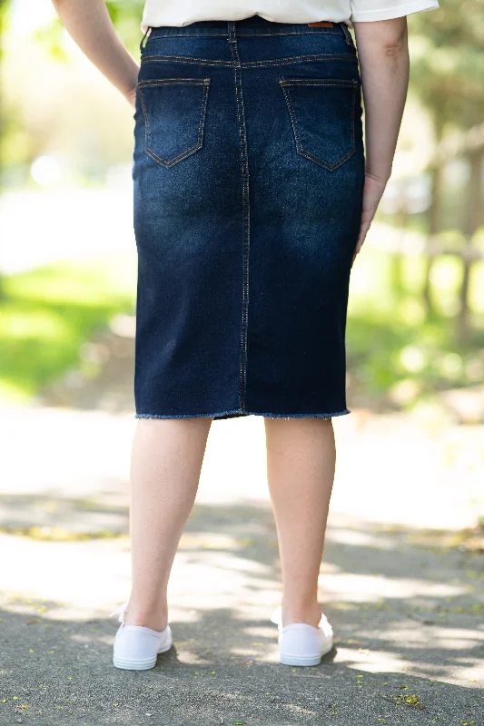 Andrea Denim Skirt in Dk. Indigo (FINAL SALE)