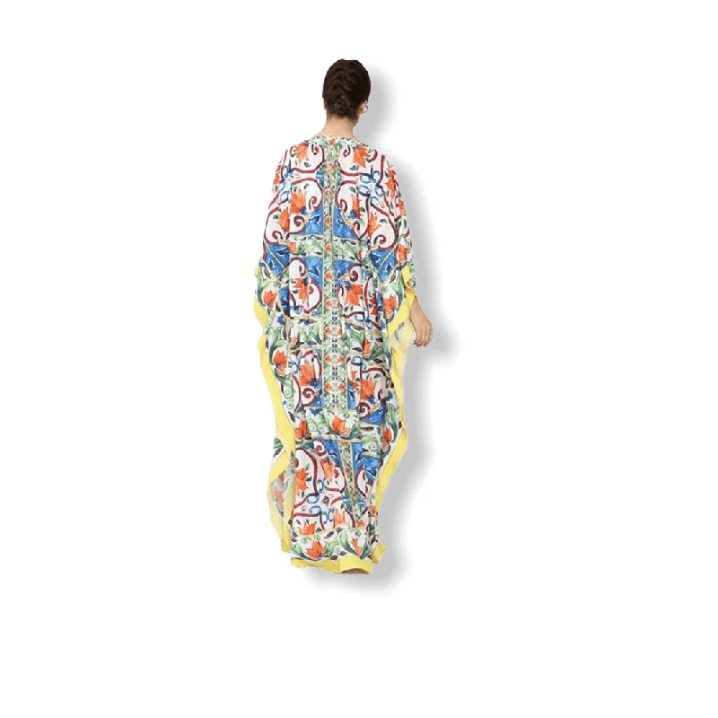 Batwing Sleeve Halter Loose Ruffles Casual Floral Print Boho Maxi Dress