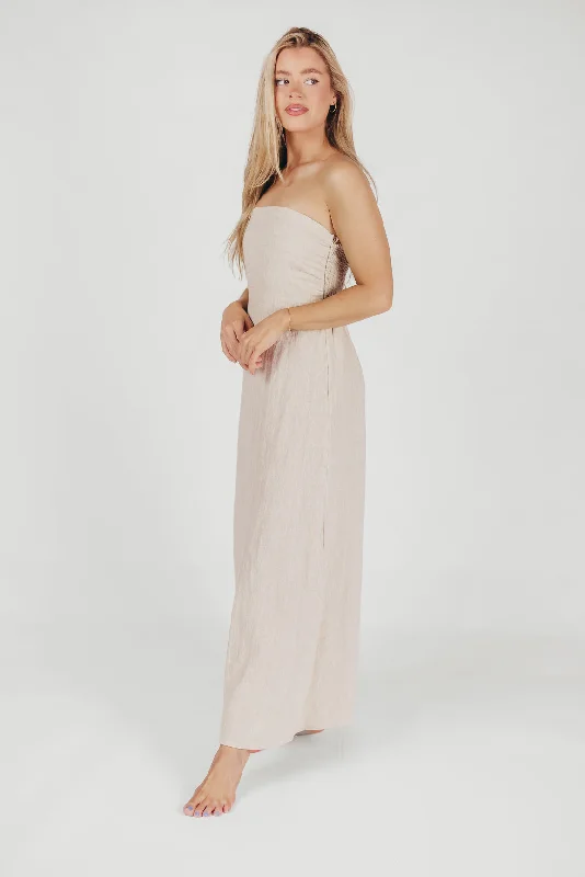 Blair Linen Maxi Dress in Melange