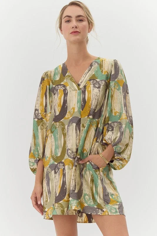 Boulder Abstract Print Dress