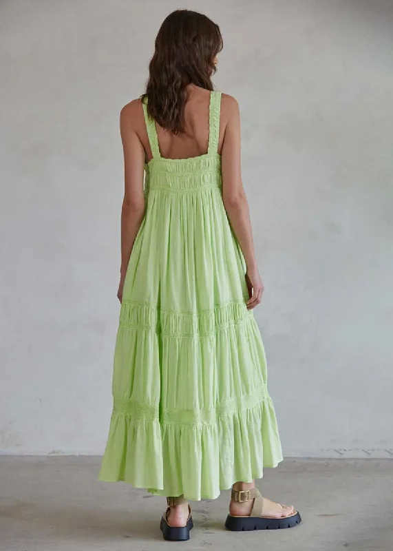 Bridgette Woven Maxi Dress - Lime