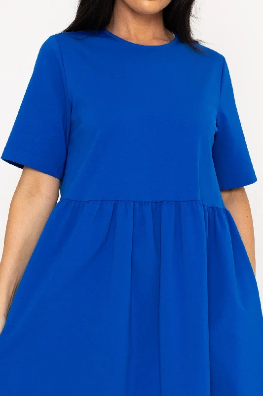 Cobalt Blue Punto Milano Midi Dress