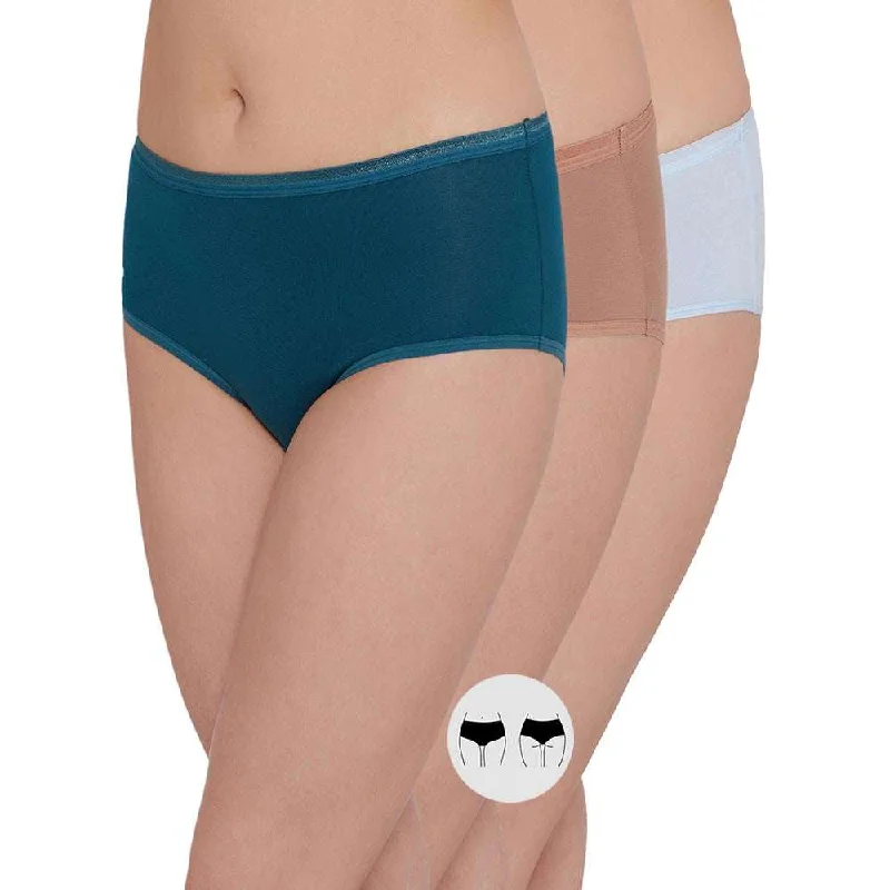 Cotton Mid Waist Medium Coverage Everyday Wear Pack of 3  Midi Panty