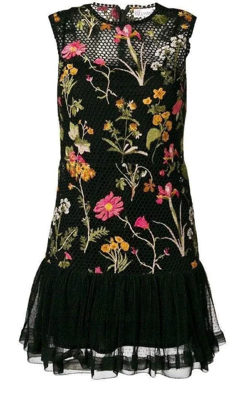 Embroidered Flower Lace Dress