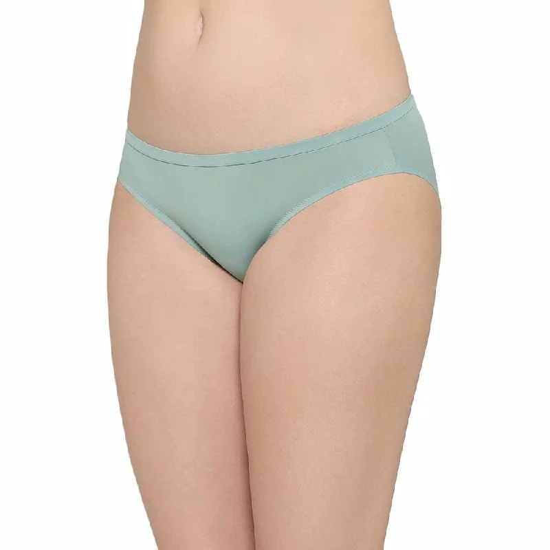 Everyday Elegance Low Waist Medium Coverage Everyday Wear Bikini Panty - Green