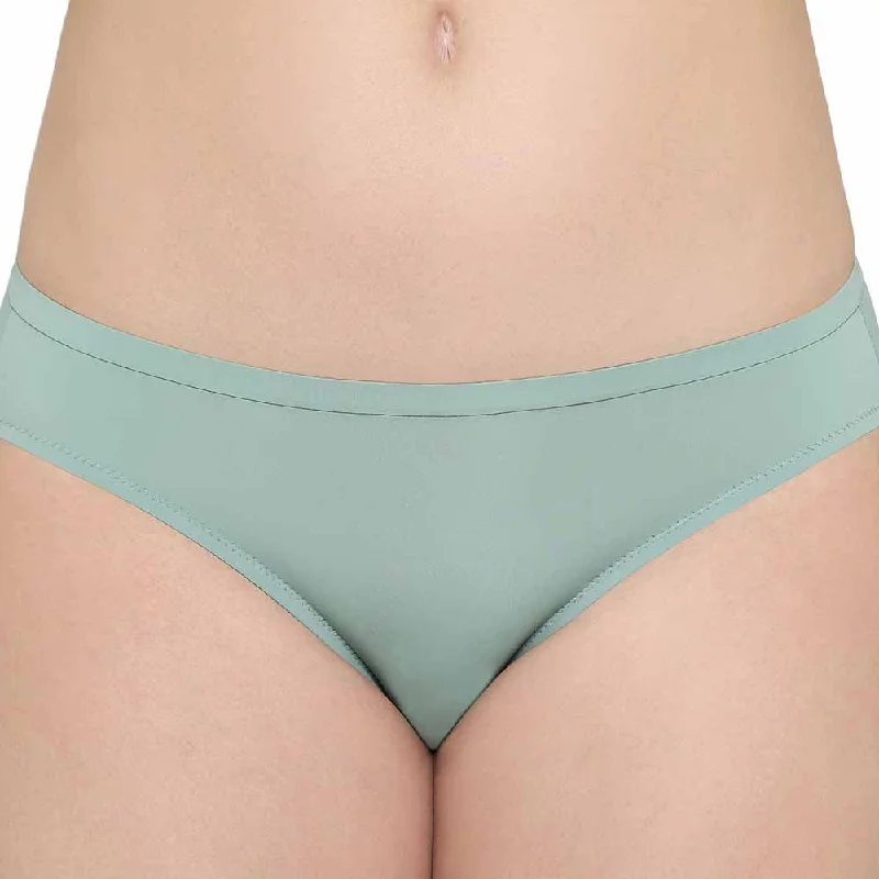 Everyday Elegance Low Waist Medium Coverage Everyday Wear Bikini Panty - Green