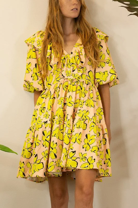 Garden Party Balloon Sleeve Dress