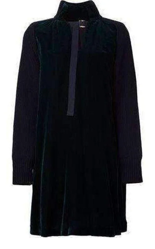 Wool Velvet Panelled Dress