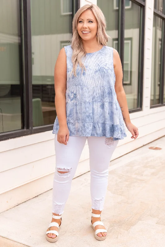 Heart Of The Oasis Tank, Denim Blue