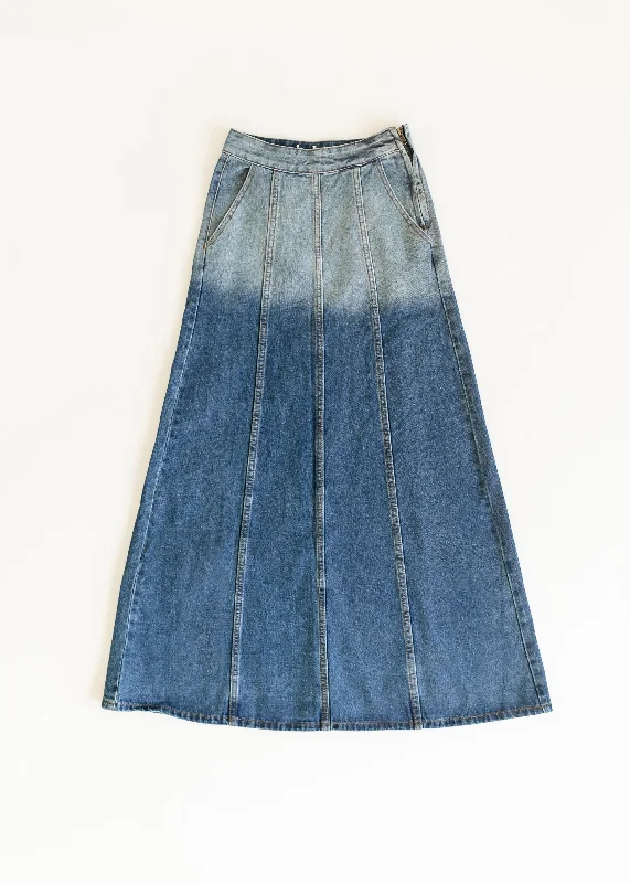 Holly Paneled Denim Maxi Skirt