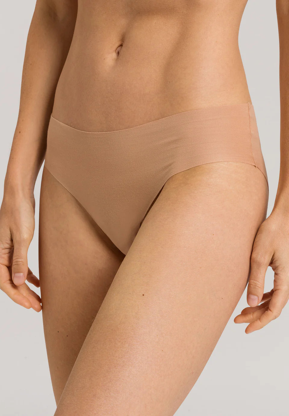 INVISIBLE Cotton Hi Cut Brief in Beige