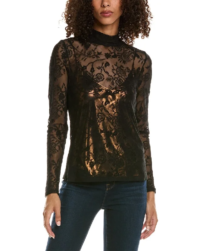 Johnny Was Dina Embroidered Mesh Top