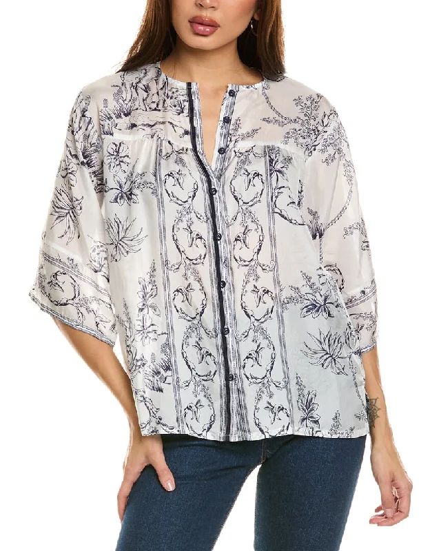 Johnny Was Tranquil Kenny Silk Blouse