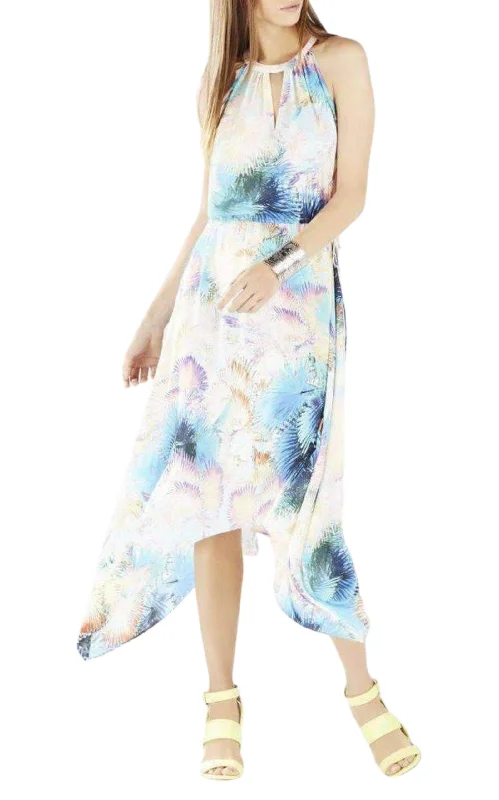 Keelie Printed Waist Tie Halter Dress