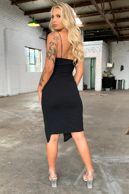 Kira Midi Dress - Black