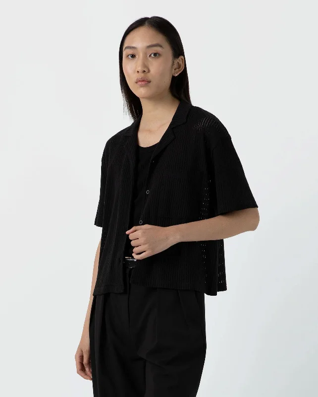 LINEAR MESH SHIRT / BLACK