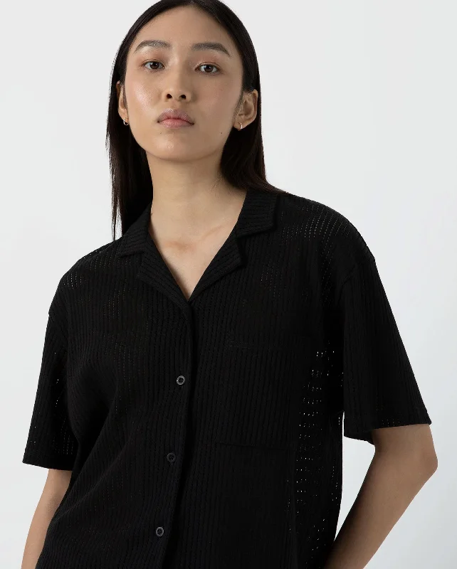 LINEAR MESH SHIRT / BLACK