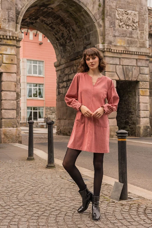 Long Sleeve Mini Dress in Rose