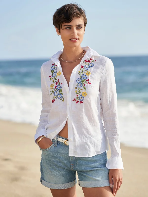 Millie Embroidered Linen Shirt