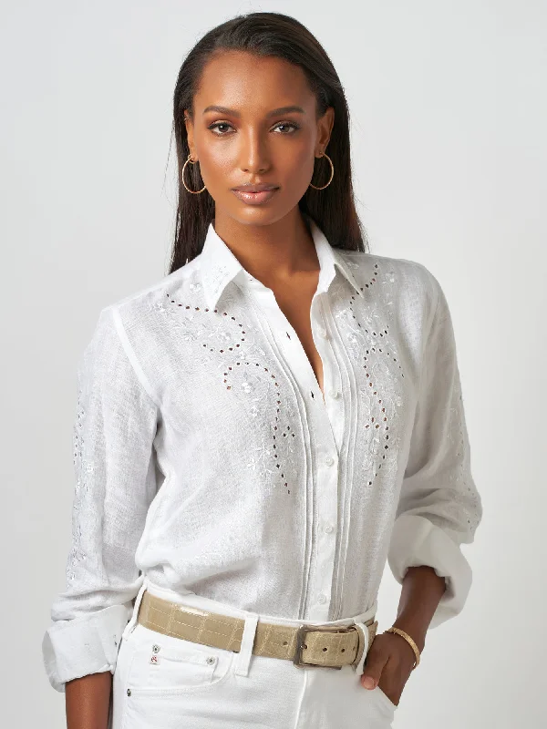 Miranda Cutwork Embroidered Linen Shirt