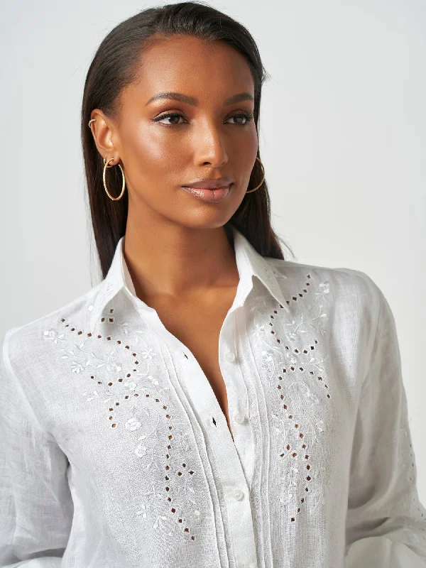 Miranda Cutwork Embroidered Linen Shirt