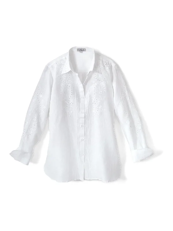 Miranda Cutwork Embroidered Linen Shirt