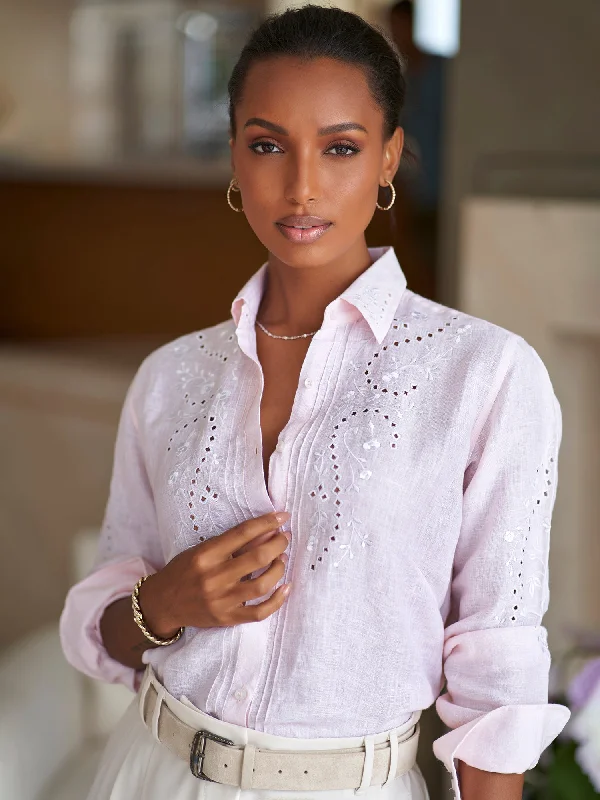 Miranda Cutwork Embroidered Linen Shirt