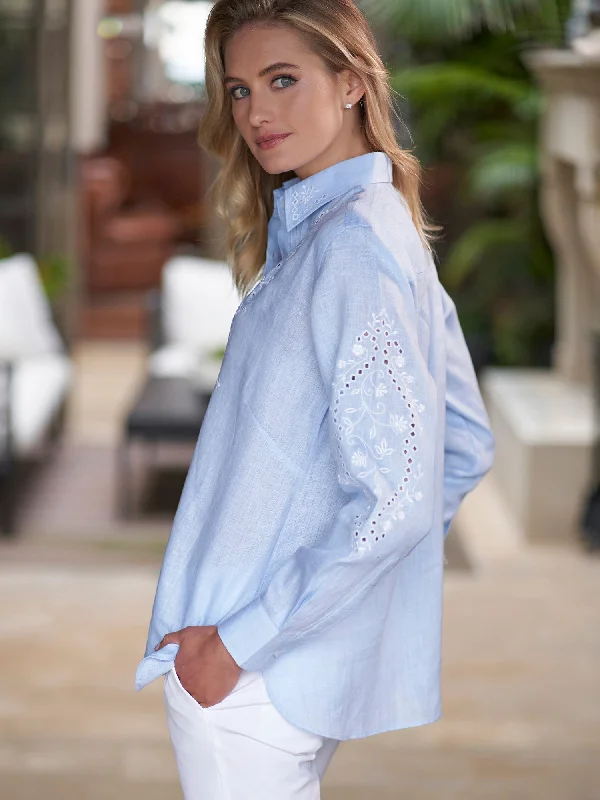 Miranda Cutwork Embroidered Linen Shirt