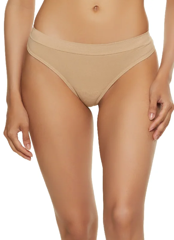 Seamless Solid Thong Panty