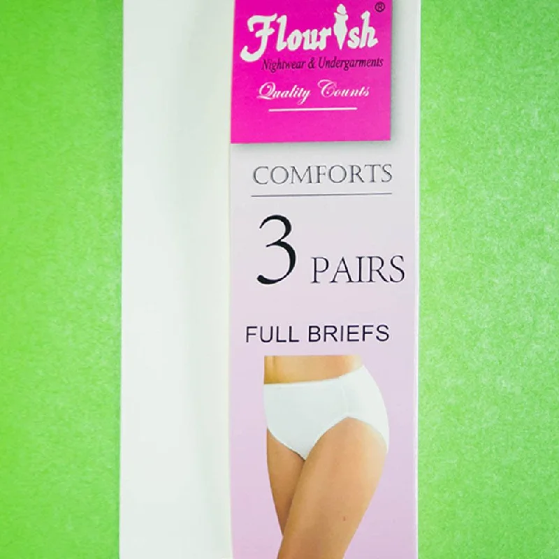 Pack of 3 - Full Briefs - Flourish Cotton Panty - FL-512