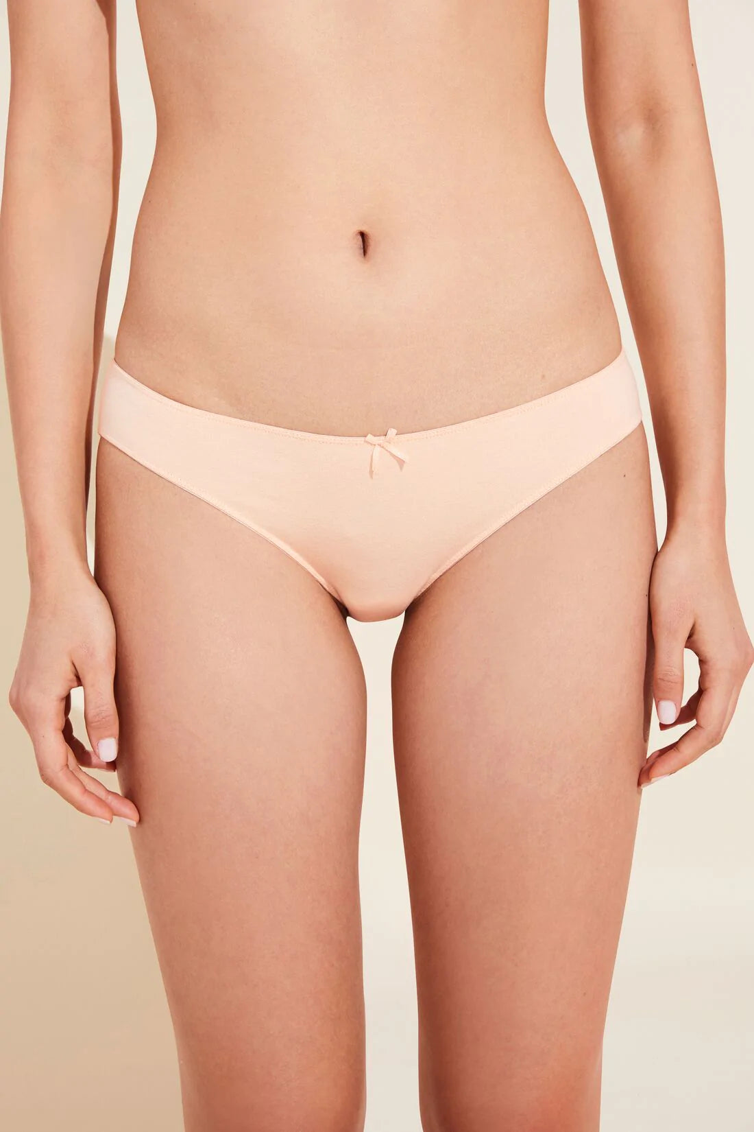 Pima Stretch Cotton Bikini in Buff