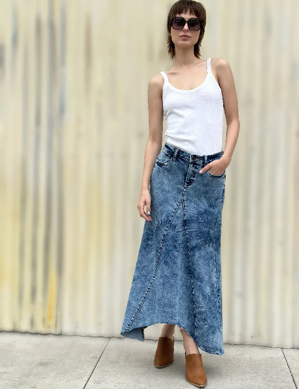 Selma Pieced Denim Maxi Skirt