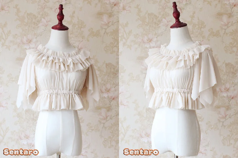 Sentaro~Butterfly Cookies~Summer Fly Sleeves Lolita Chiffon Blouse