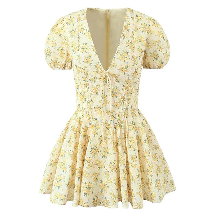 Sunny Afternoon Cottagecore Floral Dress