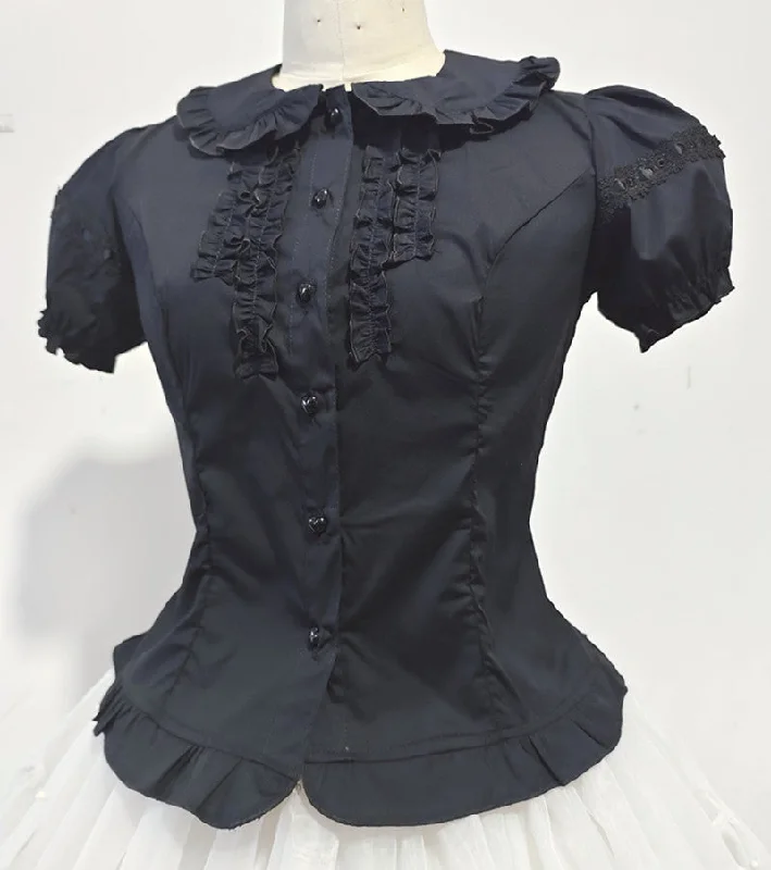 S / black short-sleeved shirt