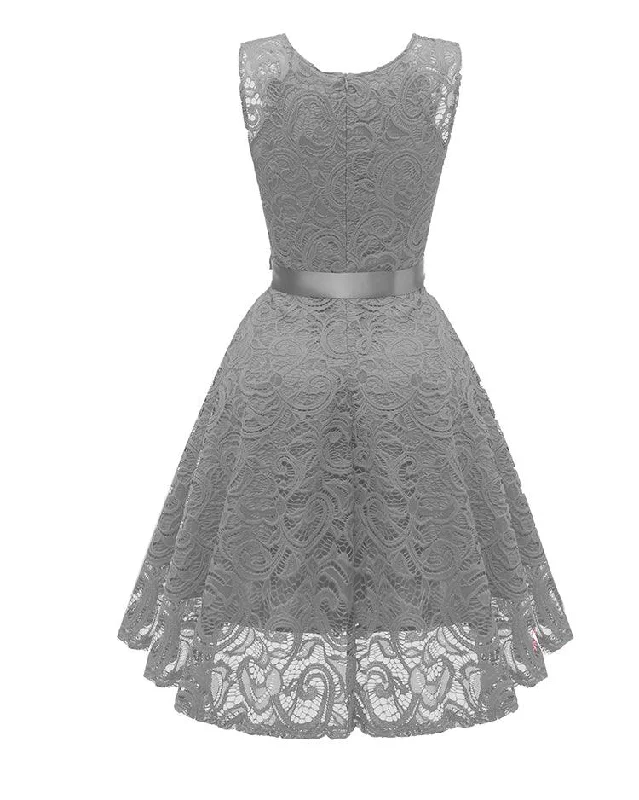 Vintage Sleeveless Lace Midi Dress