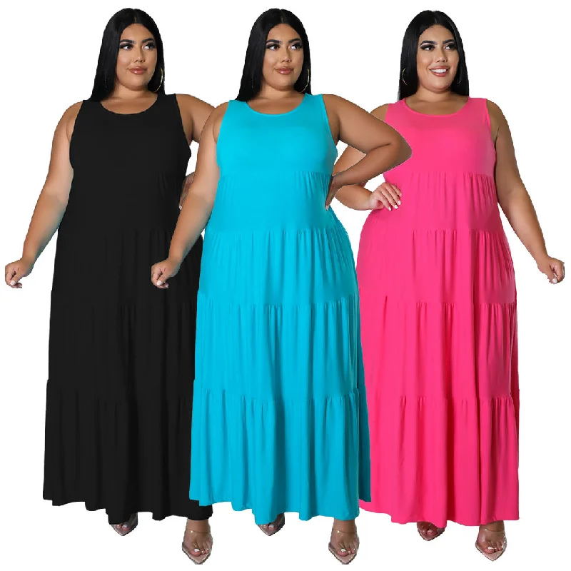 Wholesale 2022 Sundress Casual Big Tall Plus Size Elegant Maxi Dresses Women