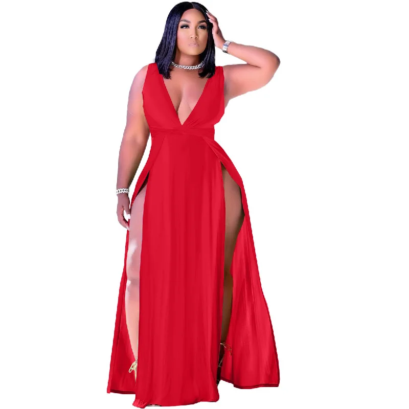 Women's Clothing Printing Long Prom Maxi Pink Plus Size Women's Sexy Deep V Neck Dresses 5x