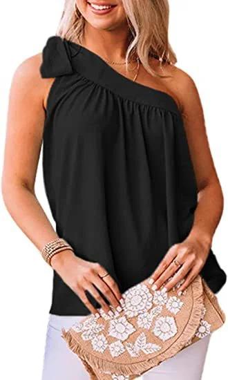 Women's Summer New Asymmetric One-shoulder Vest Slim Top