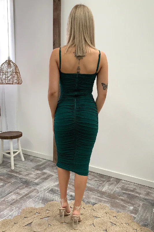 Zena Midi Dress - Emerald